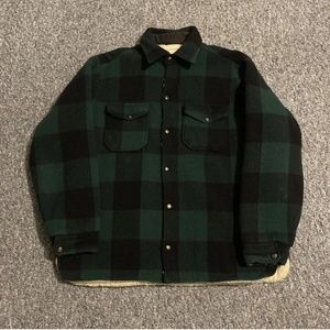 Woolrich vintage men’s green and black plaid jacket
